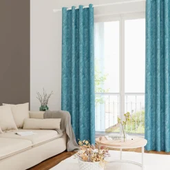 Clearance Rideau MACAPA coloris bleu jean 140 x 260 cm - 4MURS Rideaux