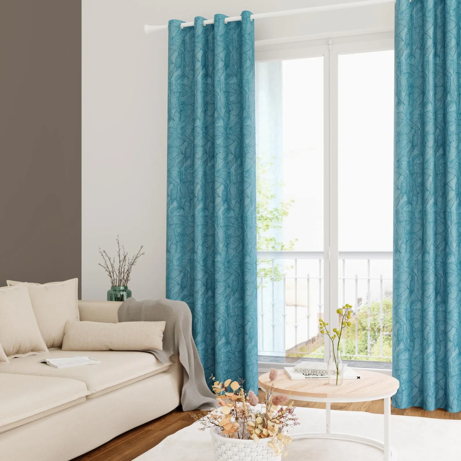 Clearance Rideau MACAPA coloris bleu jean 140 x 260 cm - 4MURS Rideaux