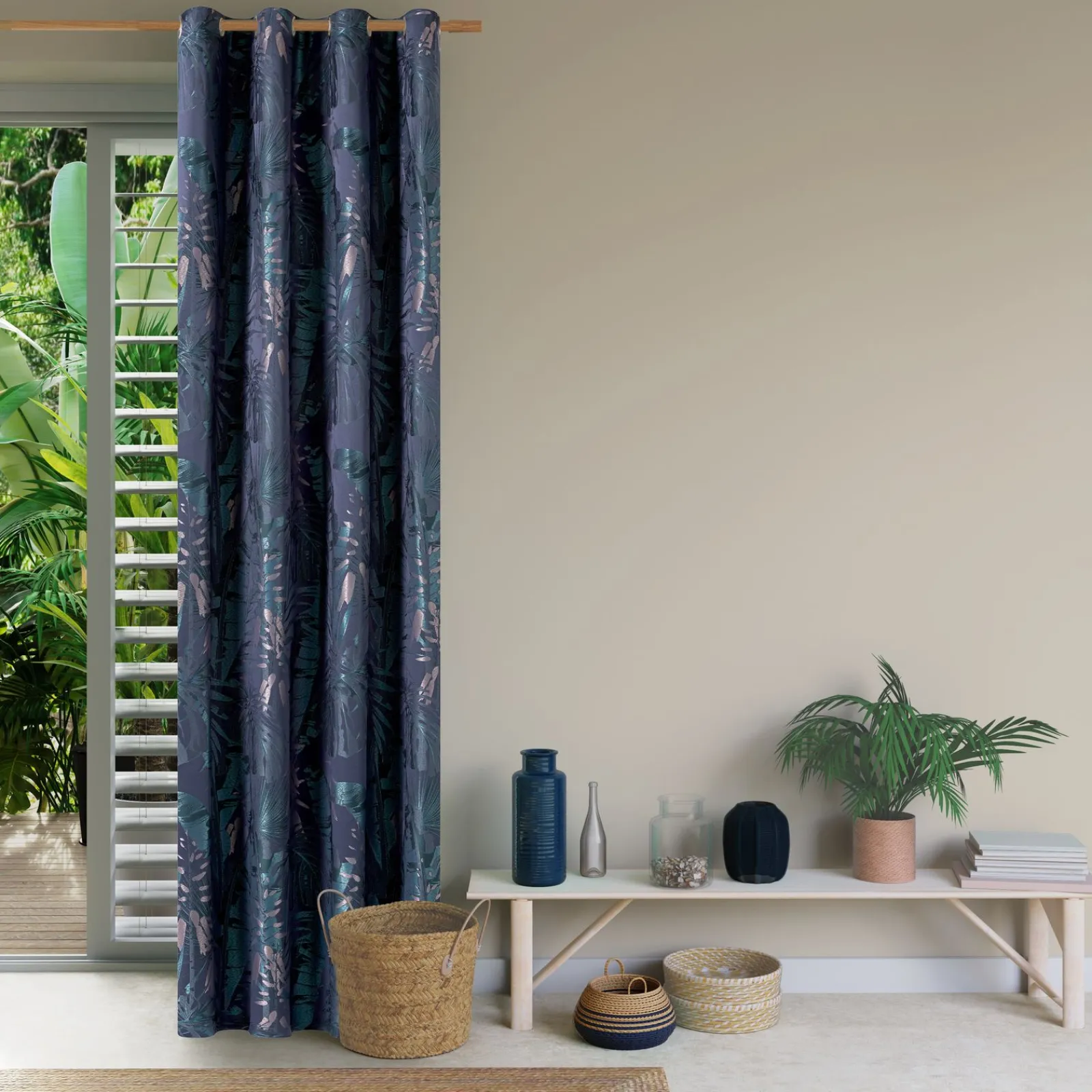 Sale Rideau MANAUS coloris bleu nuit 140 x 260 cm - 4MURS Rideaux