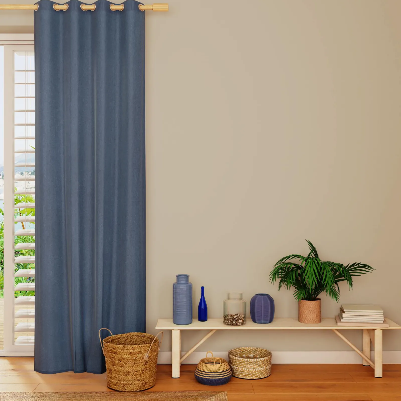 Hot Rideau MARENGA coloris bleu indigo 140 x 260 cm - 4MURS Rideaux