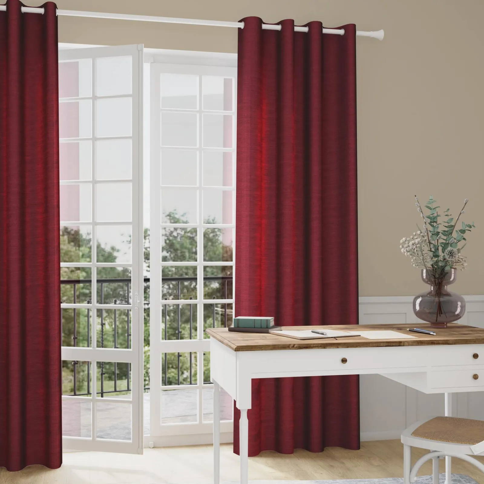 Outlet Rideau NOUK coloris marsala 140 x 260 cm - 4MURS Rideaux