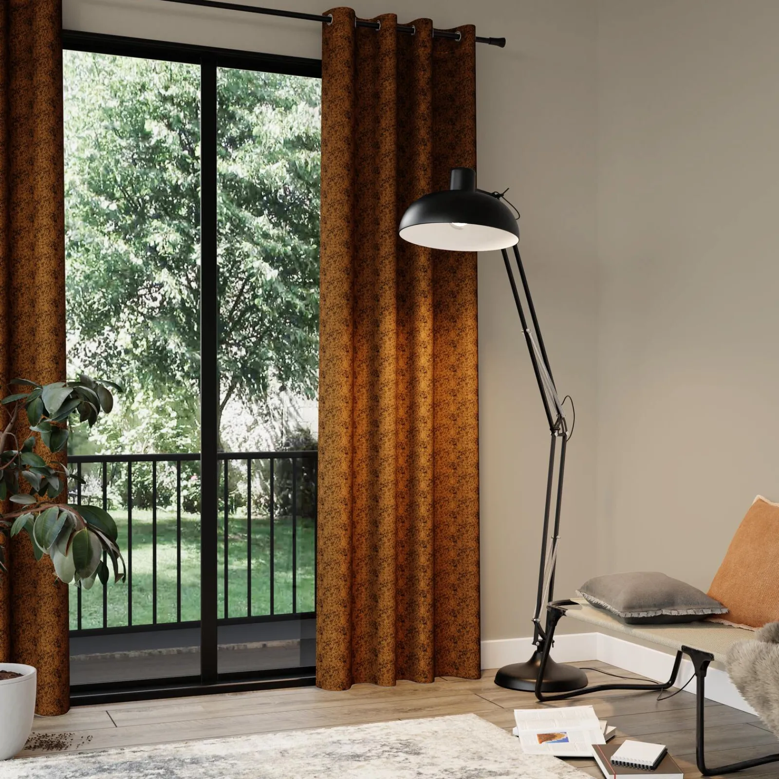 New Rideau OSSIDO coloris camel 140 x 260 cm - 4MURS Rideaux