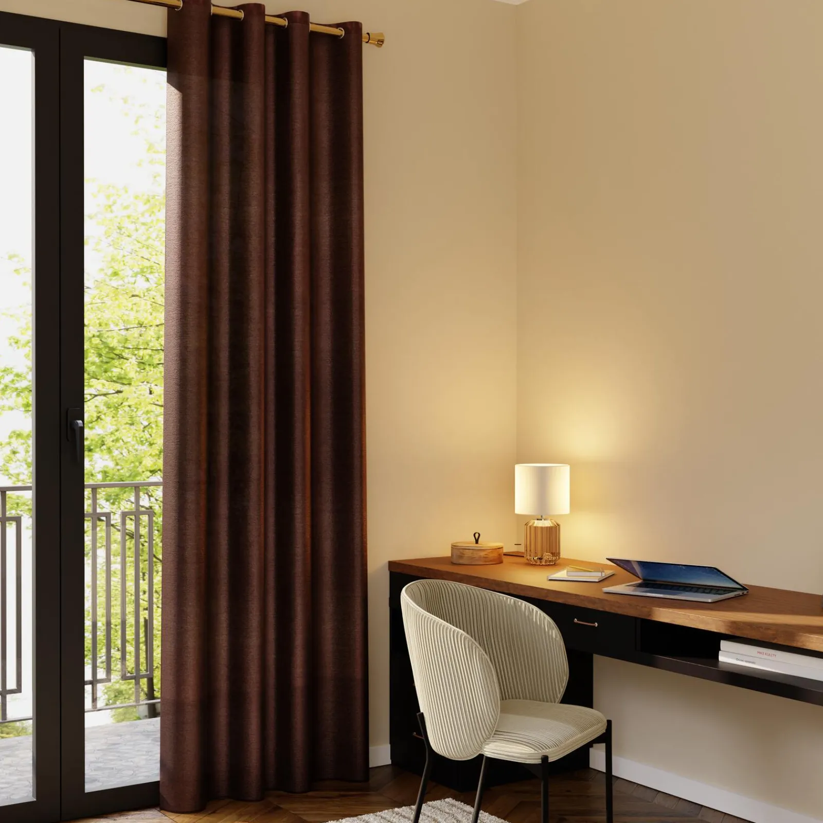 New Rideau PEGAZE coloris marron 140 x 260 cm - 4MURS Rideaux