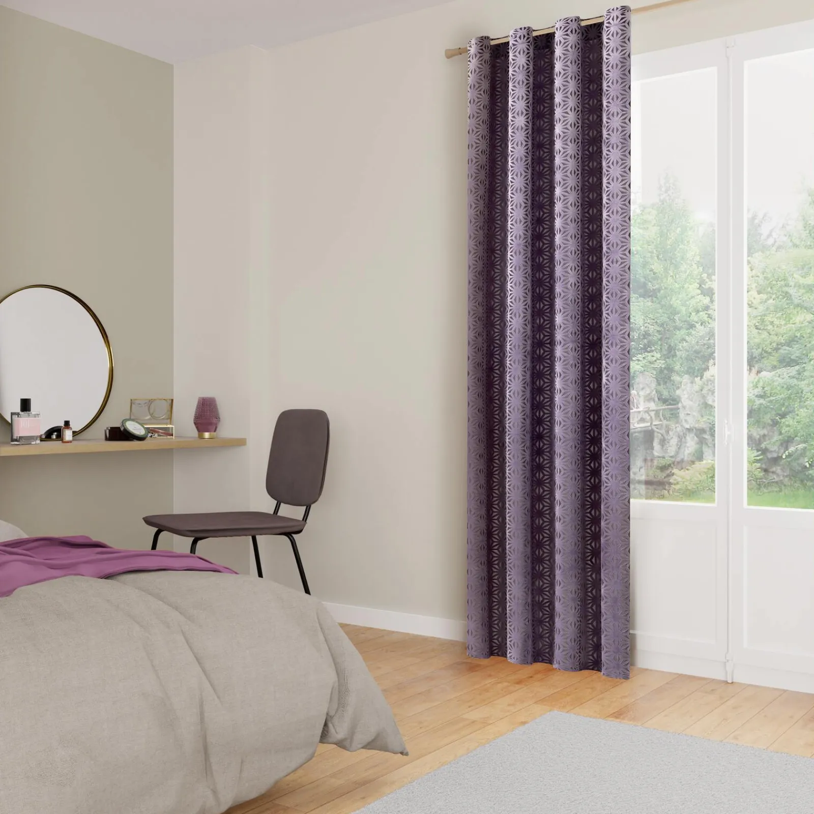 Sale Rideau PRESTIGE coloris mauve 140 x 260 cm - 4MURS Rideaux