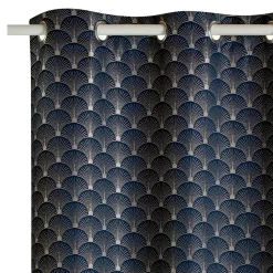Hot Rideau SCHIAPARELLI coloris bleu nuit 140 x 240 cm - 4MURS Rideaux