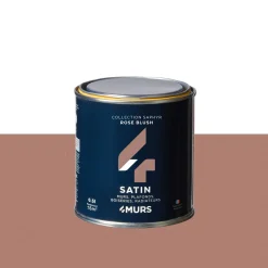 New Peinture Finition Peinture rose blush Satiné 0,5 L - 4MURS Peintures