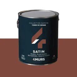 Outlet Peinture Peinture terre de sienne Satiné 2,5 L - 4MURS Peintures