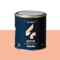 Clearance Peinture Peinture Pink pêche Satiné 0,5 L - 4MURS Peintures