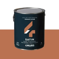 Clearance Peinture Peinture orange cuivré Satiné 2,5 L - 4MURS Peintures