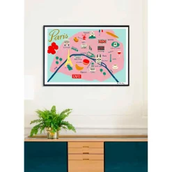 Online Sergeant Paper Affiche MAP DE PARIS 50 x 70 cm - 4MURS Tableaux Et Affiches