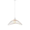 New Suspension KASTELLI RATTAN blanc et beige 24,5 x 45 cm - 4MURS Suspensions