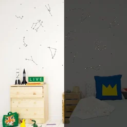 Discount Sticker phosphorescent KIDS CONSTELLATIONS coloris noir - 4MURS Enfant Déco Enfant|Déco Murale Enfant
