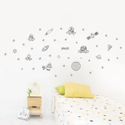 Online Sticker phosphorescent SPACE coloris noir - 4MURS Enfant Déco Enfant|Déco Murale Enfant
