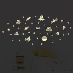 Online Sticker phosphorescent SPACE coloris noir - 4MURS Enfant Déco Enfant|Déco Murale Enfant