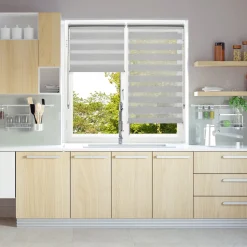 Hot Store jour/nuit SOLSTICE coloris blanc / noir 60 x 250 cm - 4MURS Voilages, Vitrages, Stores Et Accessoires|Rideaux