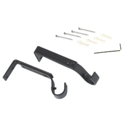 Discount Support barre à rideau OBSIDIENNE noir 1,9 cm de 11,5 à 15,5 cm Voilages, Vitrages, Stores Et Accessoires