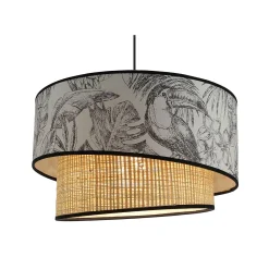 Outlet Suspension JUNGLE LEAF coloris noir et blanc 22,5 x 38 cm - 4MURS Suspensions