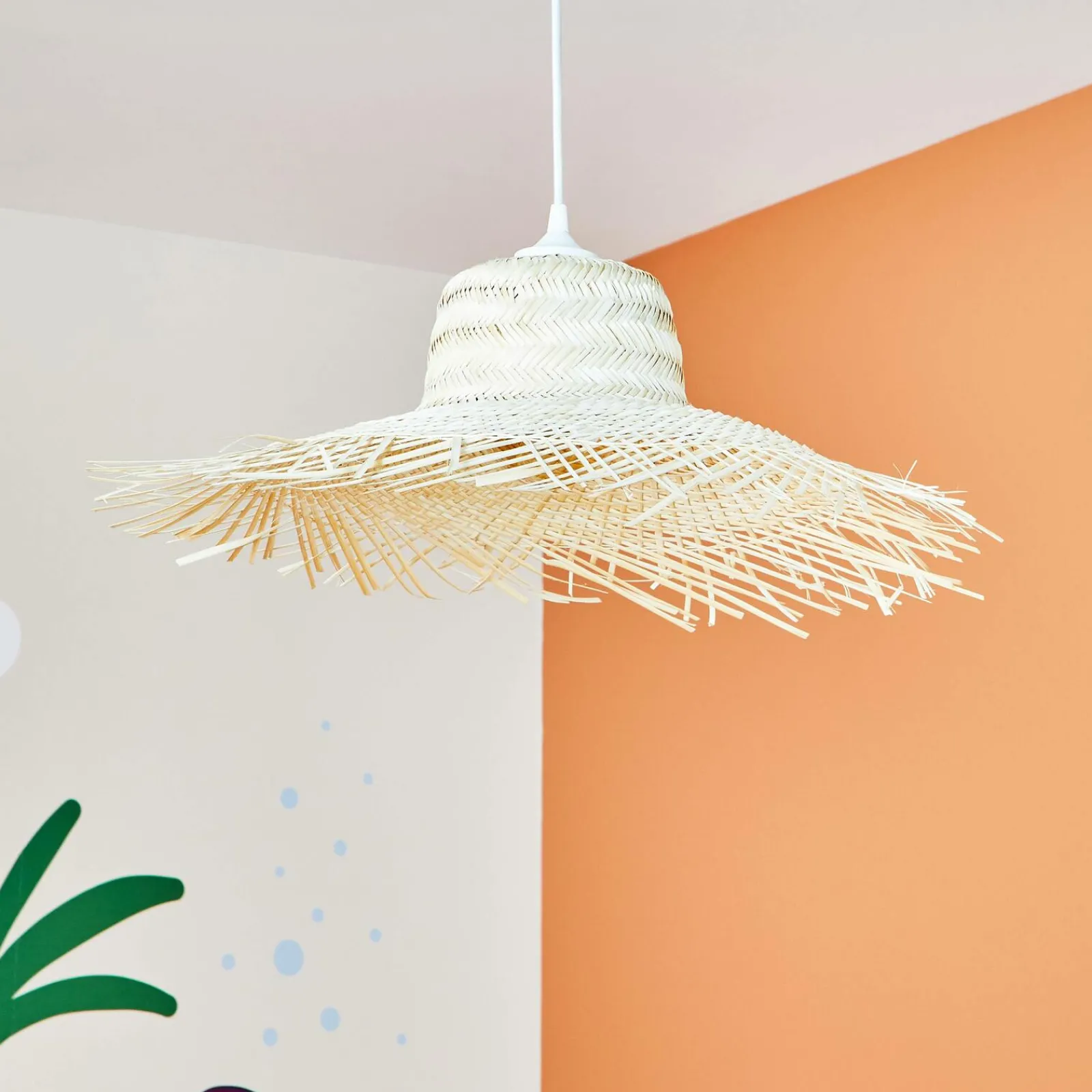 Online Suspension PANAMA coloris paille 15 x 55 cm - 4MURS Enfant Luminaires Enfant|Suspensions