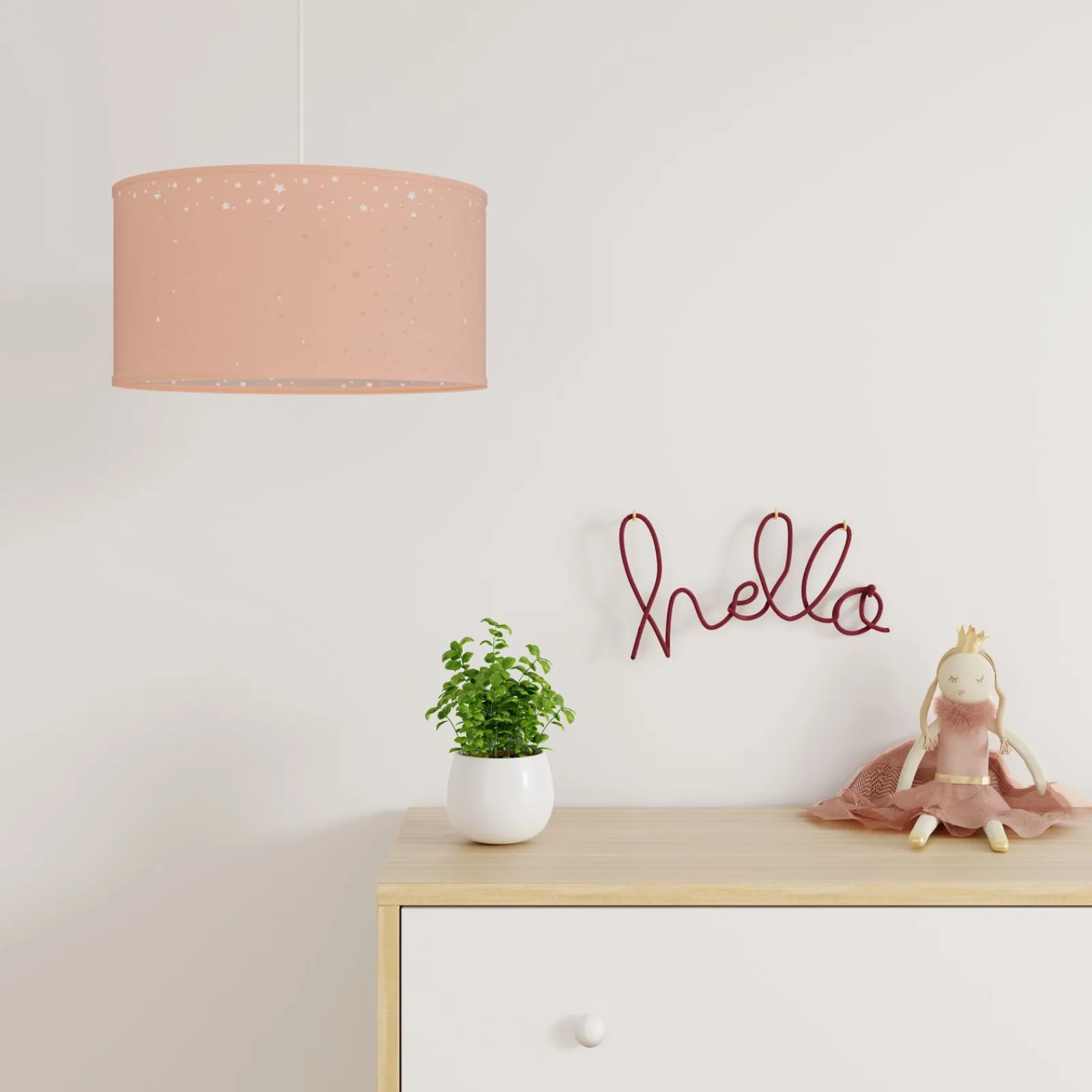 Outlet Suspension STARS coloris rose 23 x 40 cm - 4MURS Enfant Luminaires Enfant|Suspensions