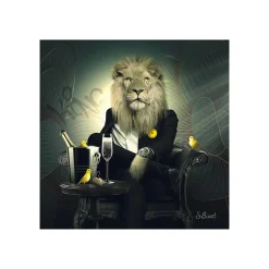 Best Tableau BINET LION CHESTERFIELD coloris noir - 4MURS Tableaux Et Affiches
