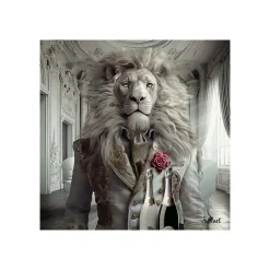 Online Tableau BINET LION LUXURY coloris noir - 4MURS Tableaux Et Affiches