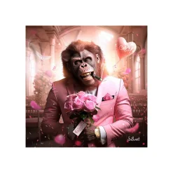 Clearance Tableau BINET MONKEY LOVE coloris noir - 4MURS Tableaux Et Affiches