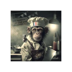 Outlet Tableau BINET SINGE-CUISTO coloris noir - 4MURS Tableaux Et Affiches