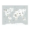 Sale Tableau CARTE ANIMALS ON THE PLANET bleu ciel et blanc - 4MURS Enfant Déco Murale Enfant|Tableaux Et Affiches