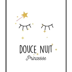 Clearance Tableau DOUCE NUIT PRINCESSE coloris blanc - 4MURS Enfant Déco Murale Enfant|Tableaux Et Affiches