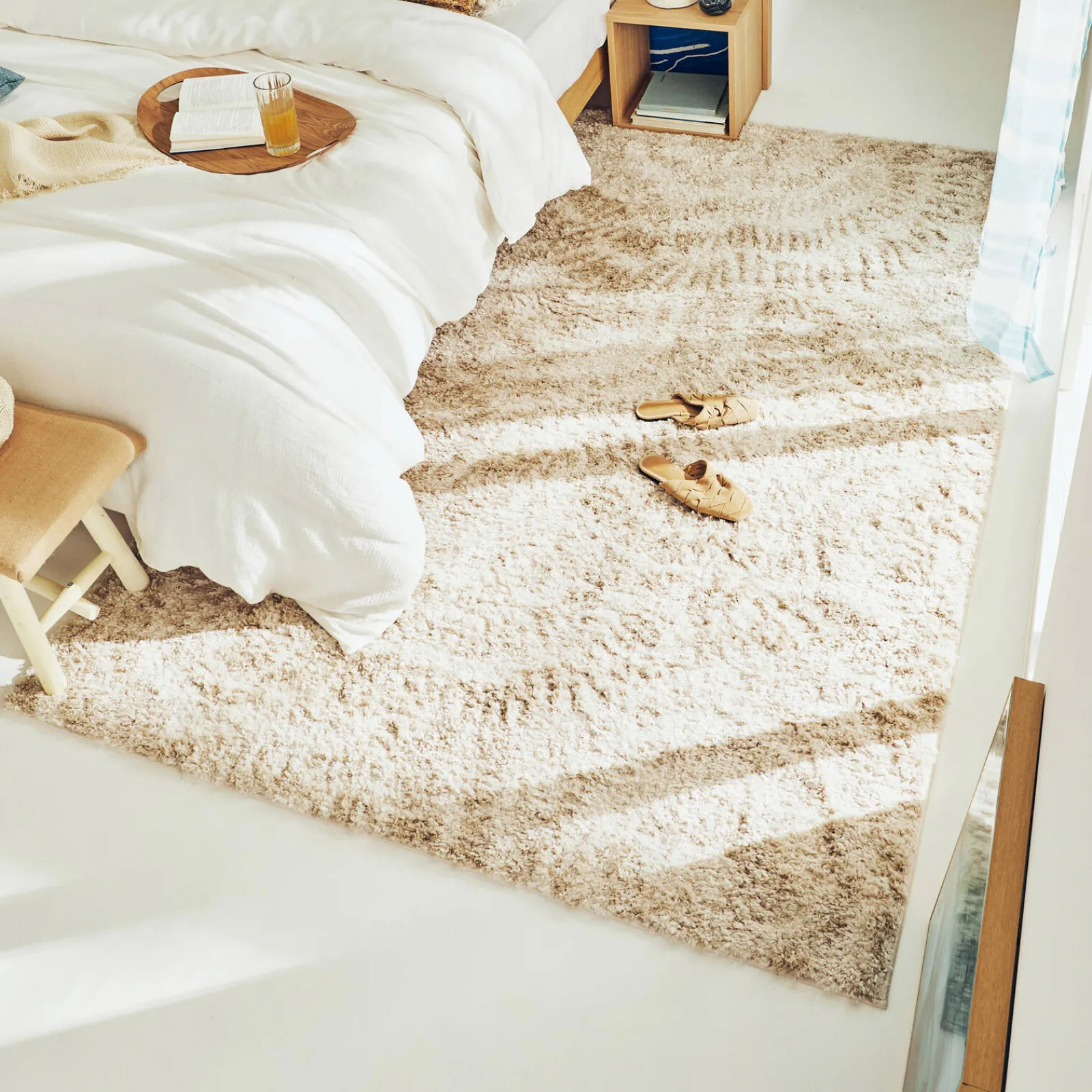 Outlet Tapis IDAE coloris ivoire sable 160 x 230 cm - 4MURS Tapis