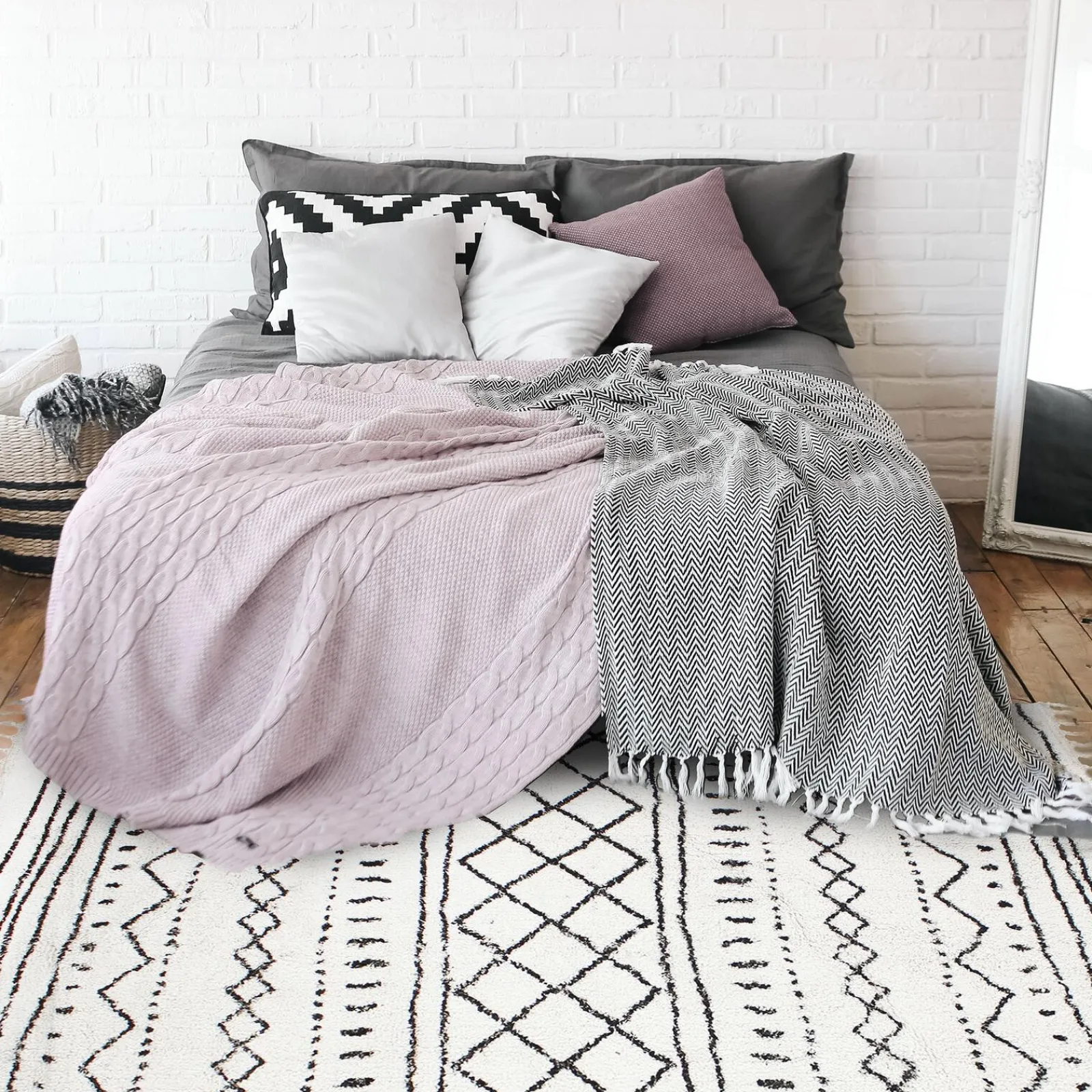 Hot Tapis LAÏLA coloris blanc 130 x 190 cm - 4MURS Tapis