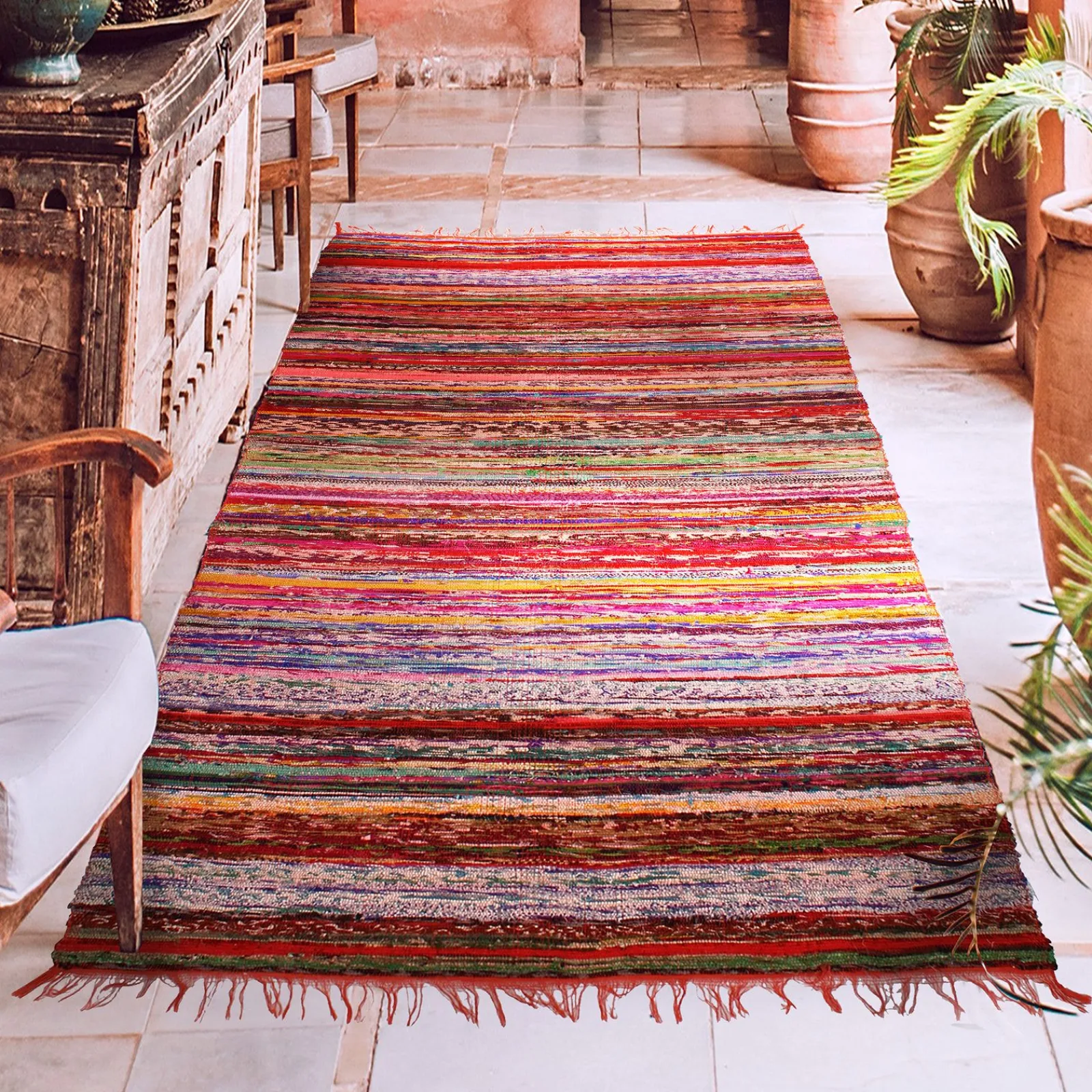 Fashion Tapis WOODSTOCK coloris multicolore 100 x 200 cm - 4MURS Tapis