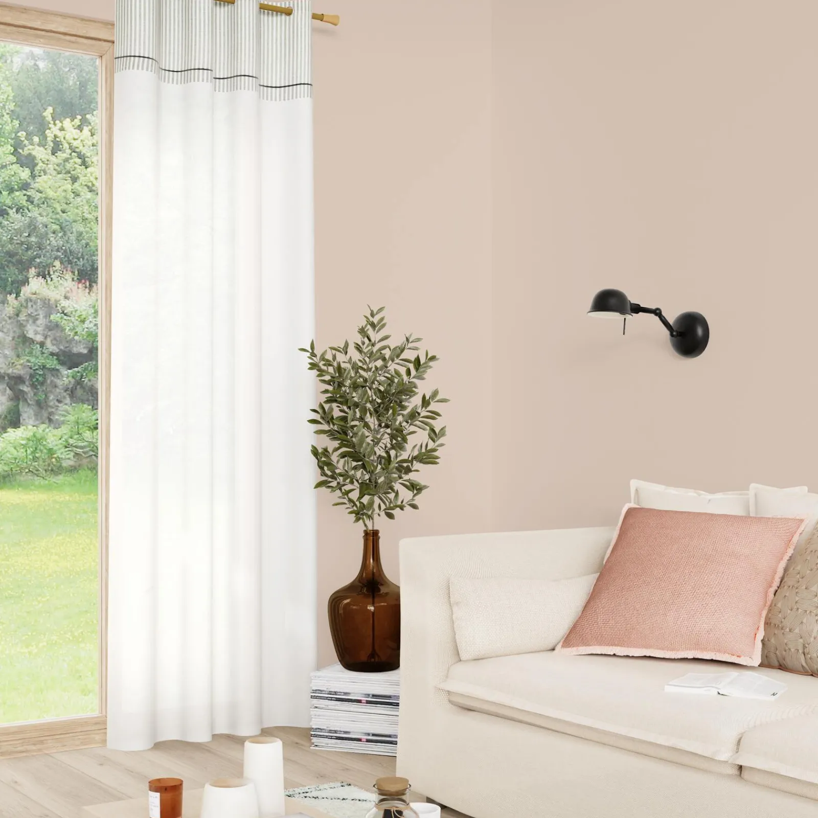 Online Voilage ANDEA coloris écru 140 x 240 cm - 4MURS Voilages, Vitrages, Stores Et Accessoires|Rideaux