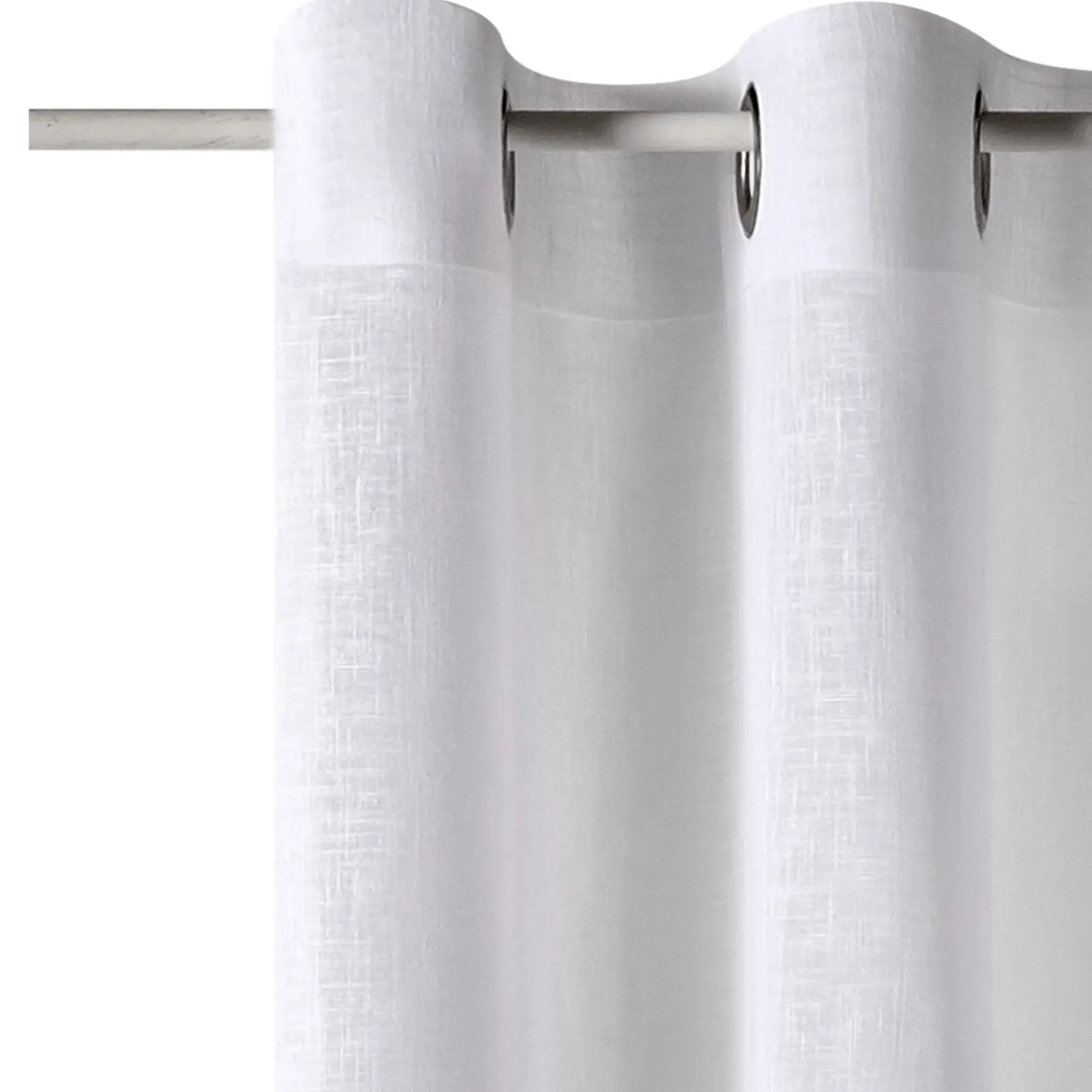 New Voilage ASPECT LIN coloris blanc 145 x 260 cm - 4MURS Voilages, Vitrages, Stores Et Accessoires|Rideaux