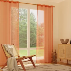 New Voilage CANOAS coloris terre brulée 140 x 260 cm - 4MURS Voilages, Vitrages, Stores Et Accessoires|Rideaux
