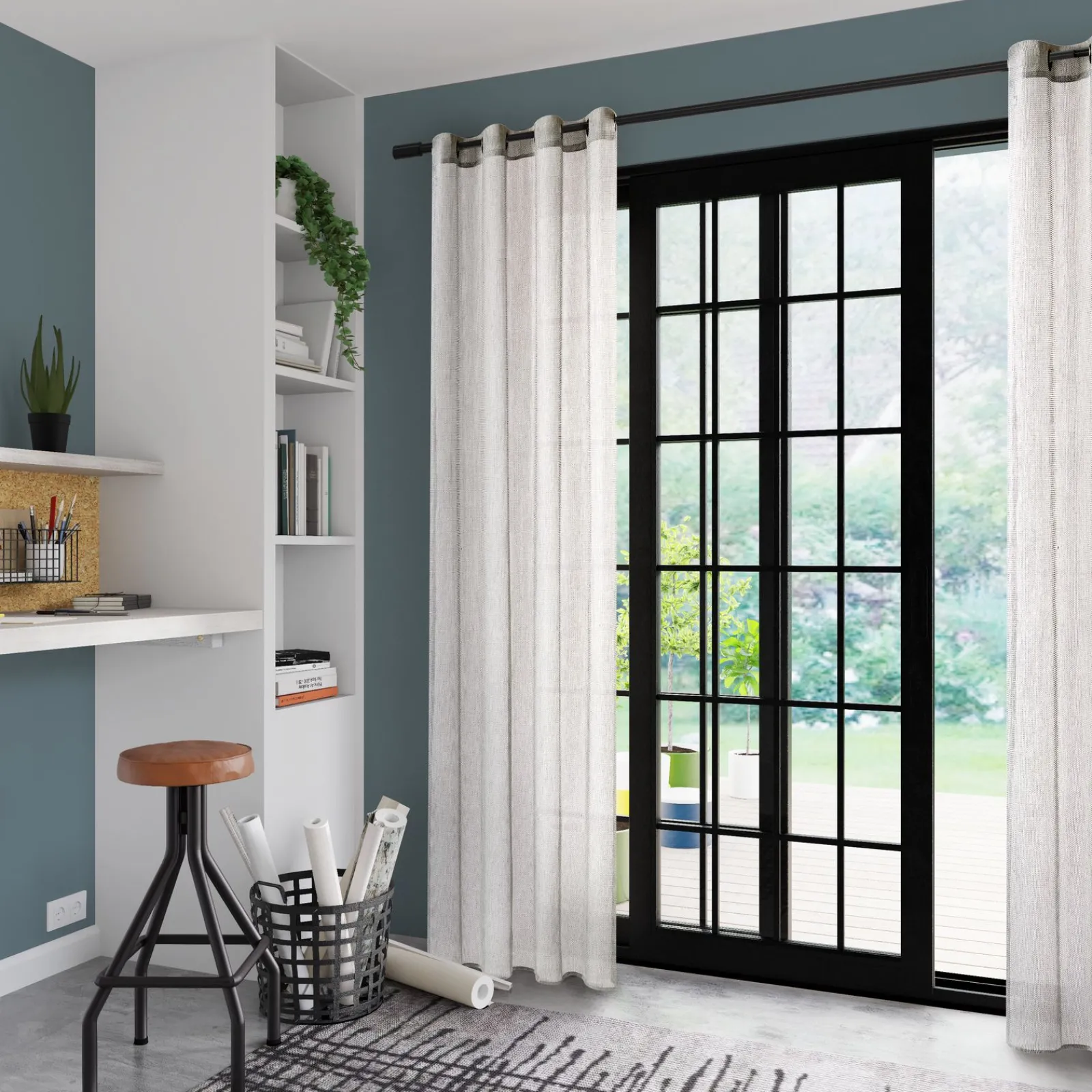 Sale Voilage CHINO coloris gris 140 x 240 cm - 4MURS Voilages, Vitrages, Stores Et Accessoires|Rideaux
