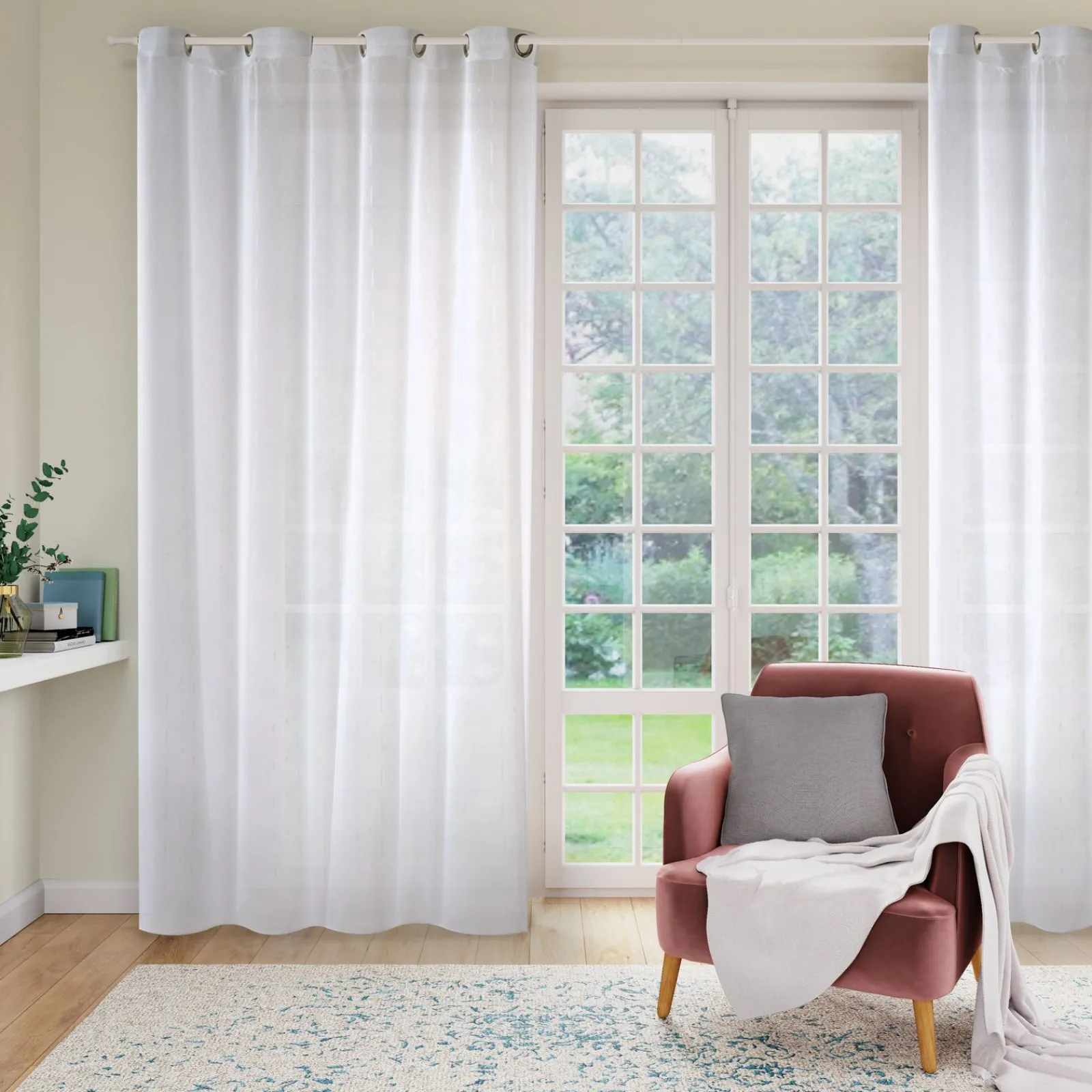 Sale Voilage FILAMENT coloris blanc 140 x 240 cm - 4MURS Voilages, Vitrages, Stores Et Accessoires|Rideaux
