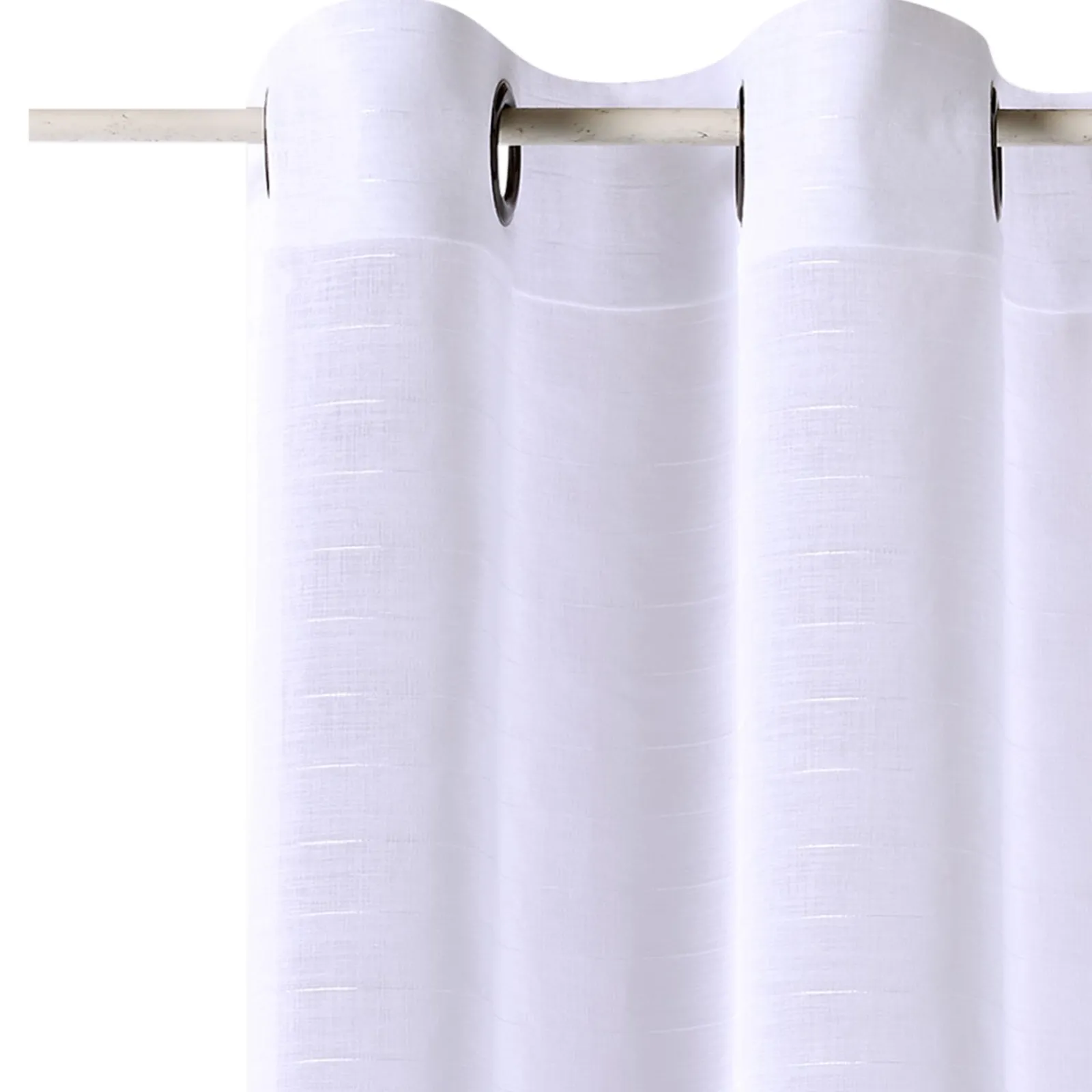 Outlet Voilage FLOT BLEU coloris blanc 145 x 240 cm - 4MURS Voilages, Vitrages, Stores Et Accessoires|Rideaux