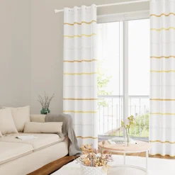 Discount Voilage GALEA coloris ocre 140 x 240 cm - 4MURS Voilages, Vitrages, Stores Et Accessoires|Rideaux