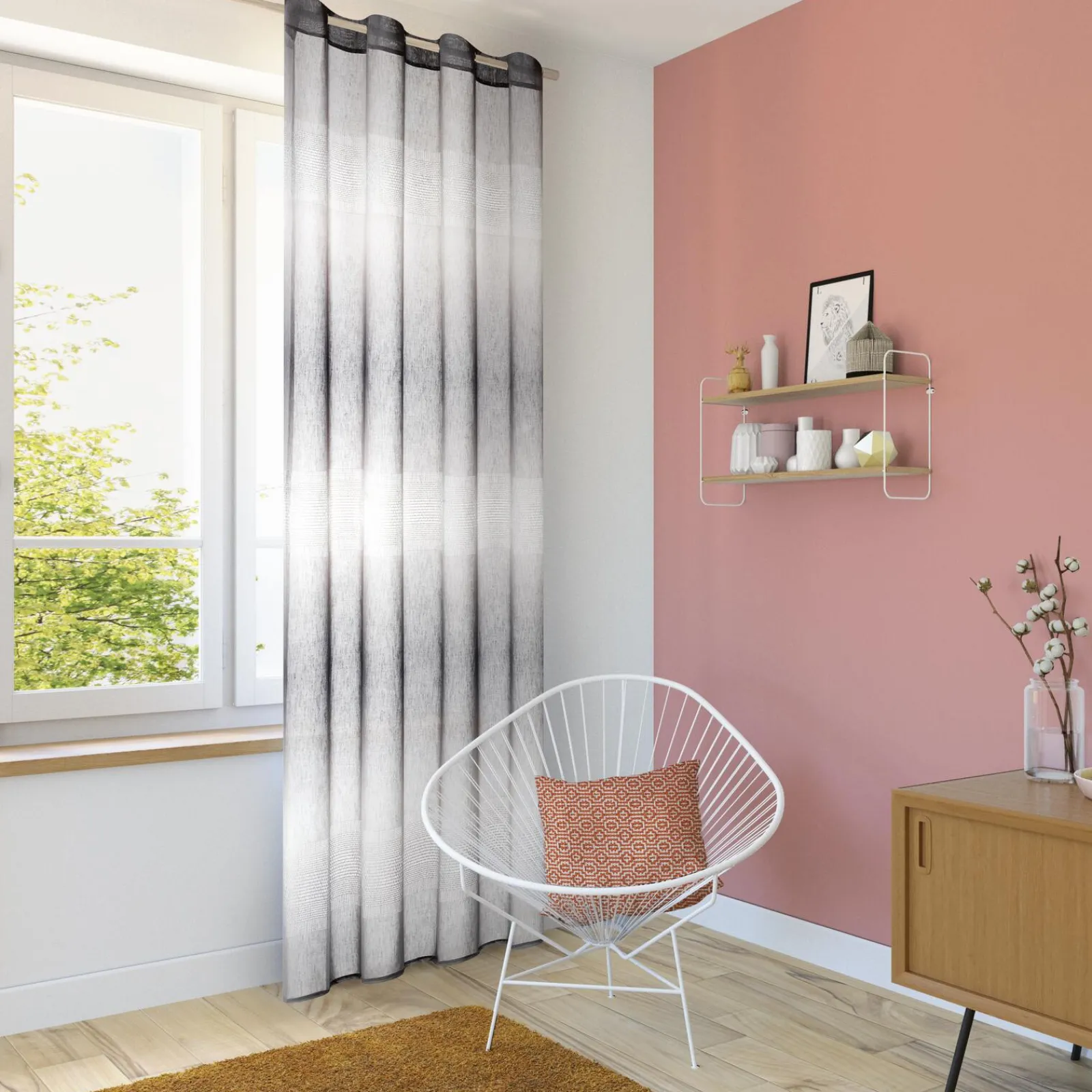 Online Voilage HELIOS coloris gris 140 x 240 cm - 4MURS Voilages, Vitrages, Stores Et Accessoires|Rideaux
