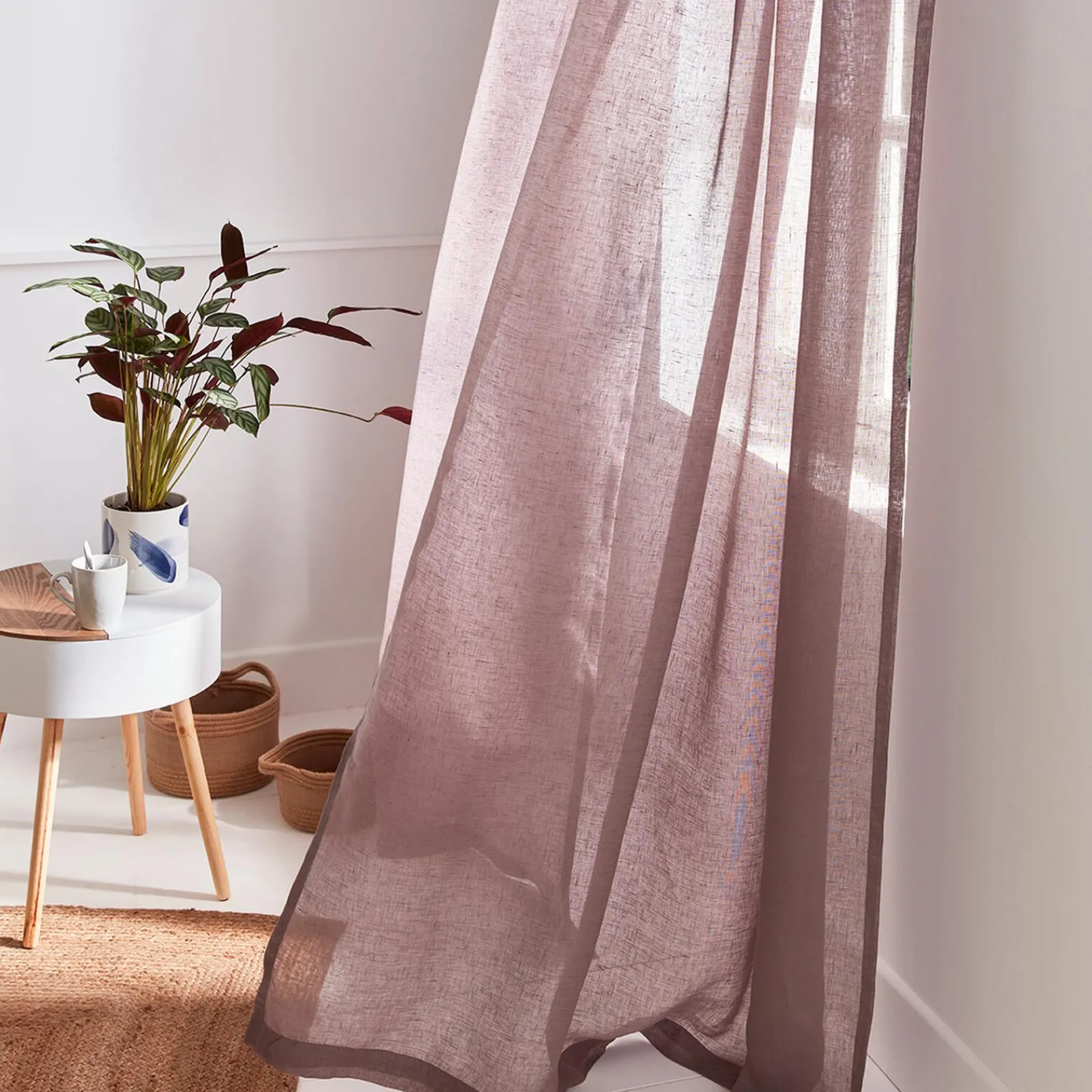 New Voilage Lin LINAE coloris santal 140 x 260 cm - 4MURS Voilages, Vitrages, Stores Et Accessoires|Rideaux