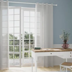Outlet Voilage LOLA coloris blanc 140 x 260 cm - 4MURS Voilages, Vitrages, Stores Et Accessoires|Rideaux
