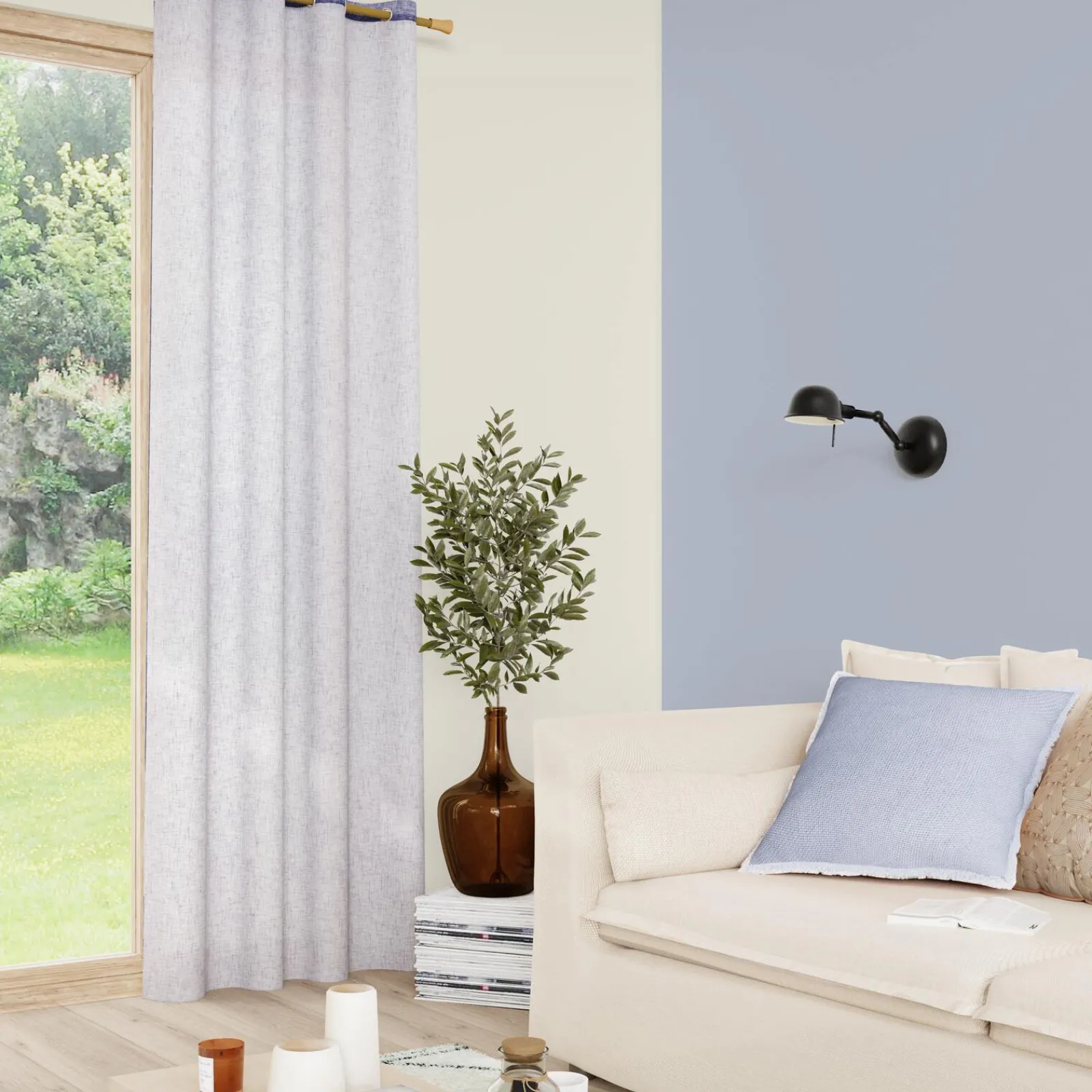 Sale Voilage PROCIDA coloris indigo 140 x 240 cm - 4MURS Voilages, Vitrages, Stores Et Accessoires|Rideaux