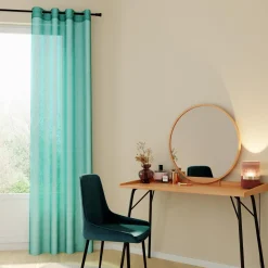 Best Voilage ÉTAMINE GIVRÉE coloris céladon 145 x 240 cm - 4MURS Voilages, Vitrages, Stores Et Accessoires|Rideaux