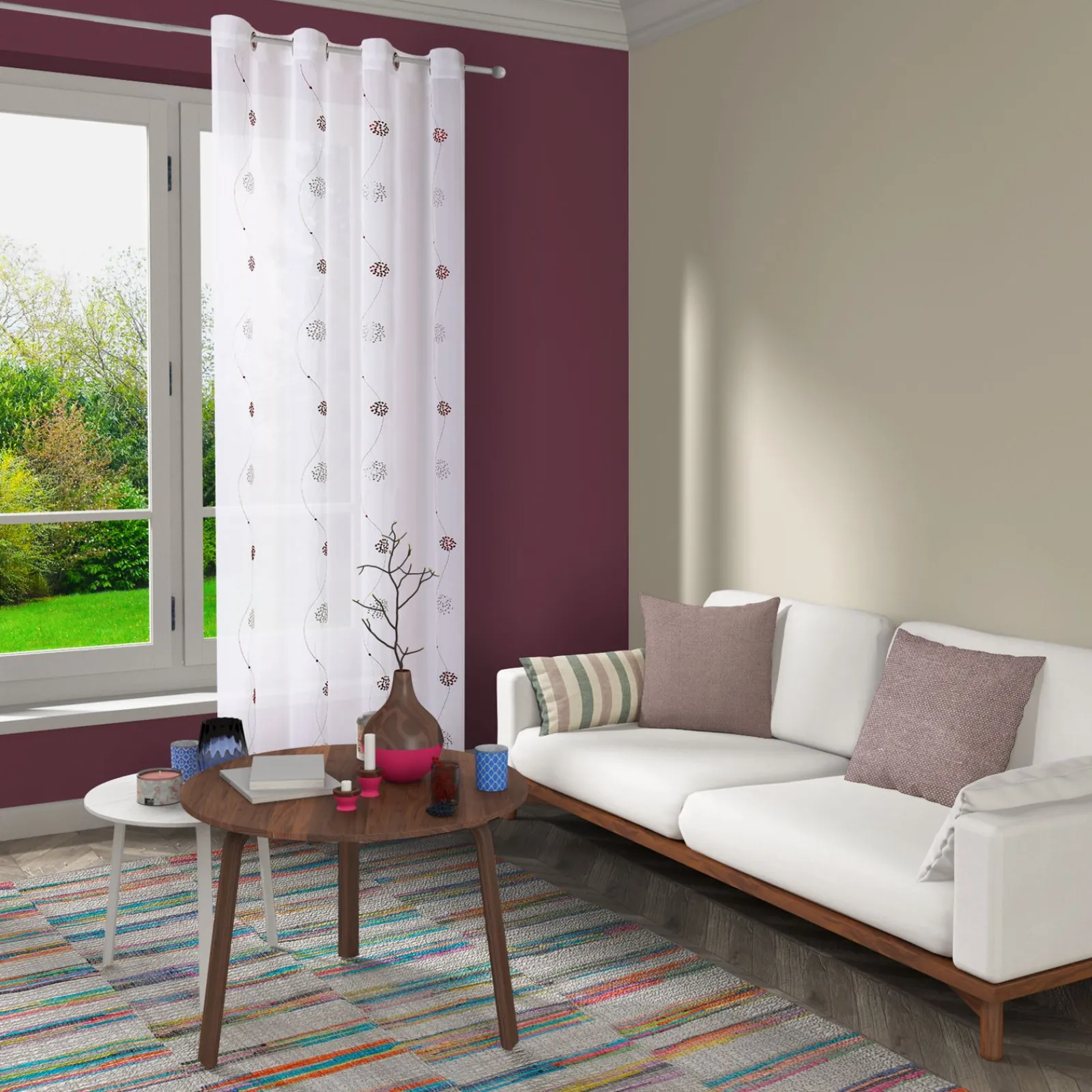 Online Voilage VENUS coloris blanc 140 x 260 cm - 4MURS Voilages, Vitrages, Stores Et Accessoires|Rideaux