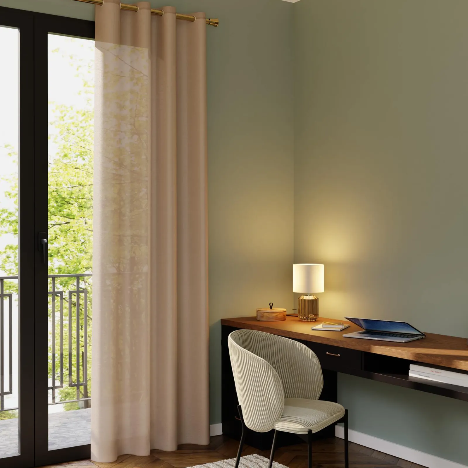 Online Voilage VOILE CHIC coloris beige 145 x 240 cm - 4MURS Voilages, Vitrages, Stores Et Accessoires|Rideaux