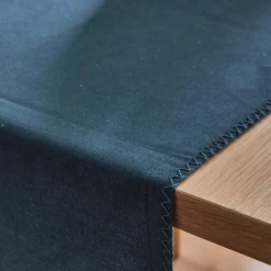 Best Chemin de table DELIA bleu canard 45 x 170 cm - 4MURS Linge De Maison